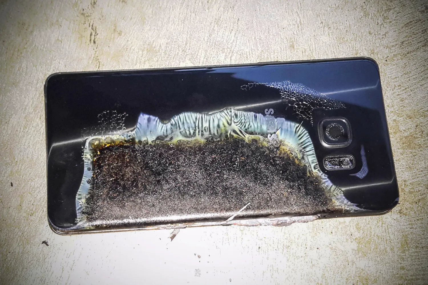 An exploded samsung phone
